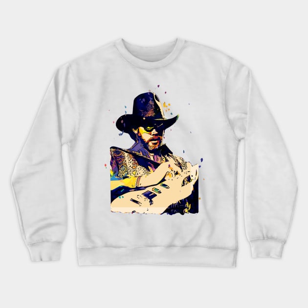 hank singer country outlaw fanart Crewneck Sweatshirt by Tosik Art1